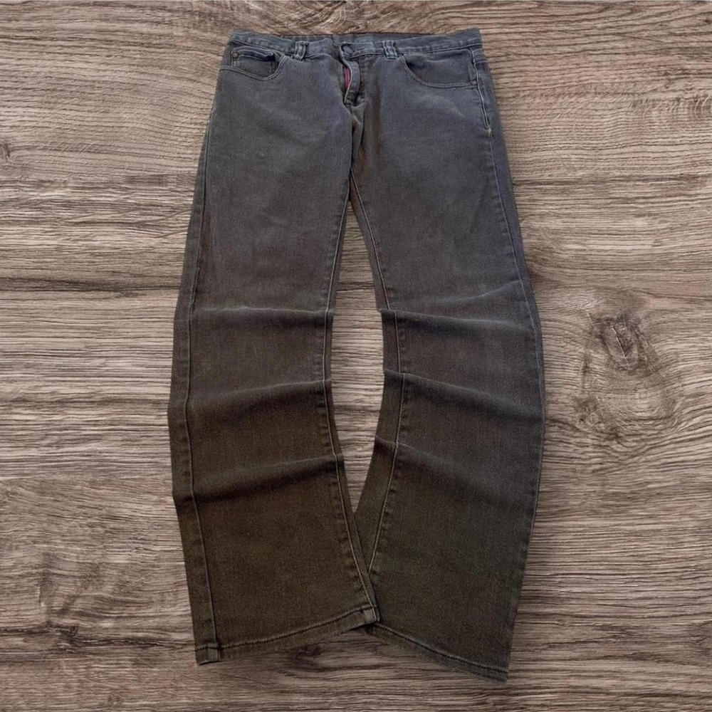 Dark Brown Y2K Grunge Slim Fit Jeans